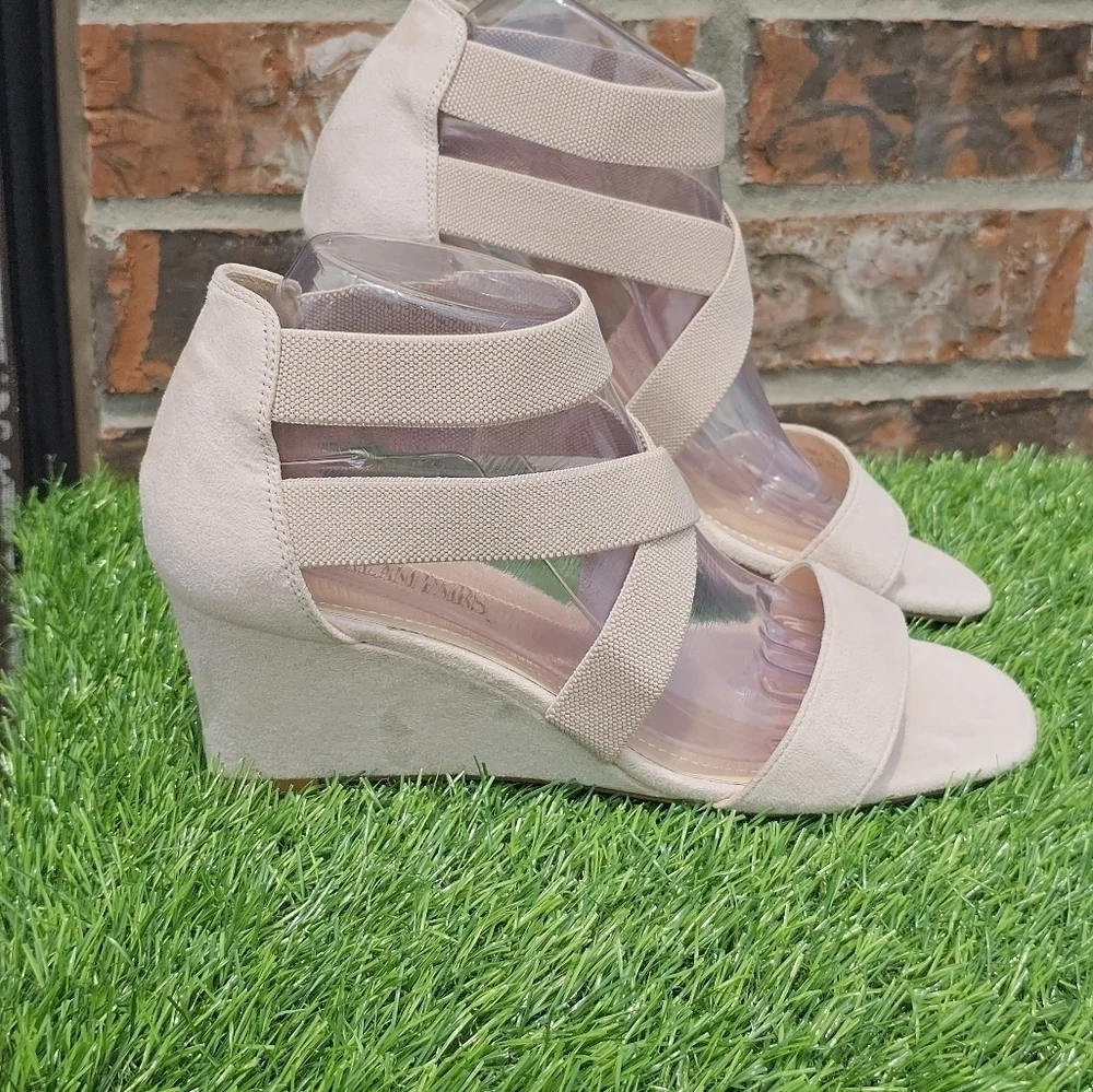 Dream Pairs Tan Open Toe Platform Wedge Sandals Women's Size 8.5 - Picture 4 of 8